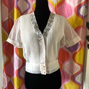 Sheer pale pink 50s blouse